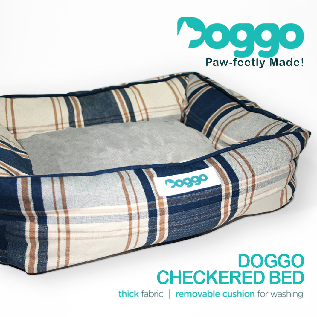 Doggo Checkered Bed
